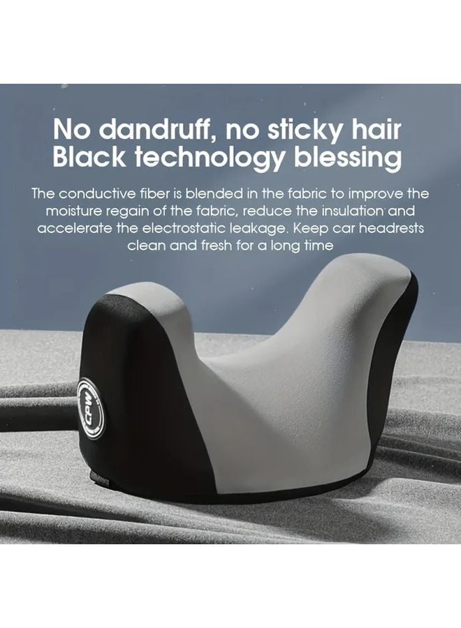Grey U Shape Neck Support Pillow For Car Seat And Office Chair Ergonomic Travel - Image 5